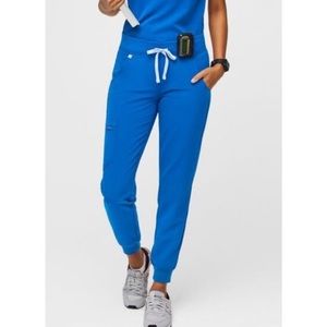 FIGS Zamora Jogger Scrub Pants Blue S Tall Medical Nurse Athletic Fit